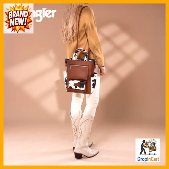 Vegan Leather Convertible Backpack Purse Anti Theft Daypack Western Style
